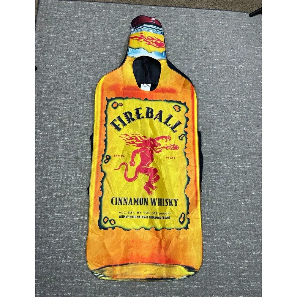 Fireball Cinnamon Whisky Bottle Complete Outfit Costume Halloween adult one size
